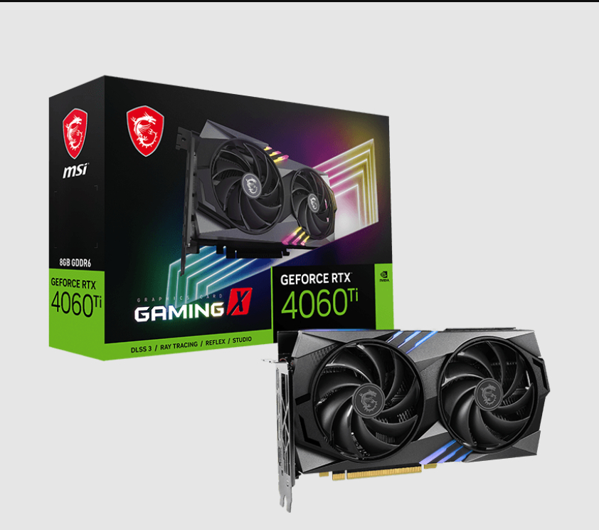  nVIDIA GeForce RTX4060Ti GAMING X 8GB GDDR6<br>Boost Clock: 2640 MHz, 1x HDMI/ 3x DP, Max Resolution: 7680 x 4320, 1x 8-Pin Connector, Recommended: 550W  